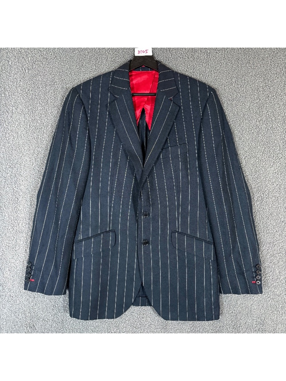 Charles Tyrwhitt Wool Linen Blend Pinstripe Sport Coat Blazer - Men's Size 40R